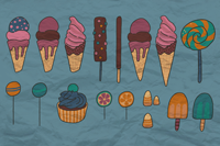 Verschiedene Süßigkeiten-Assets für das zweite Level